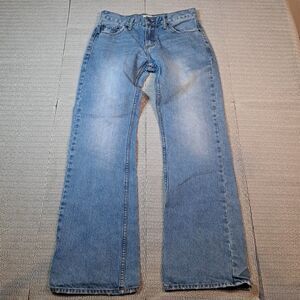 Bullhead Loma Jeans Mens 30x32 Blue Bootcut Relaxed Medium Wash Baggy Distressed